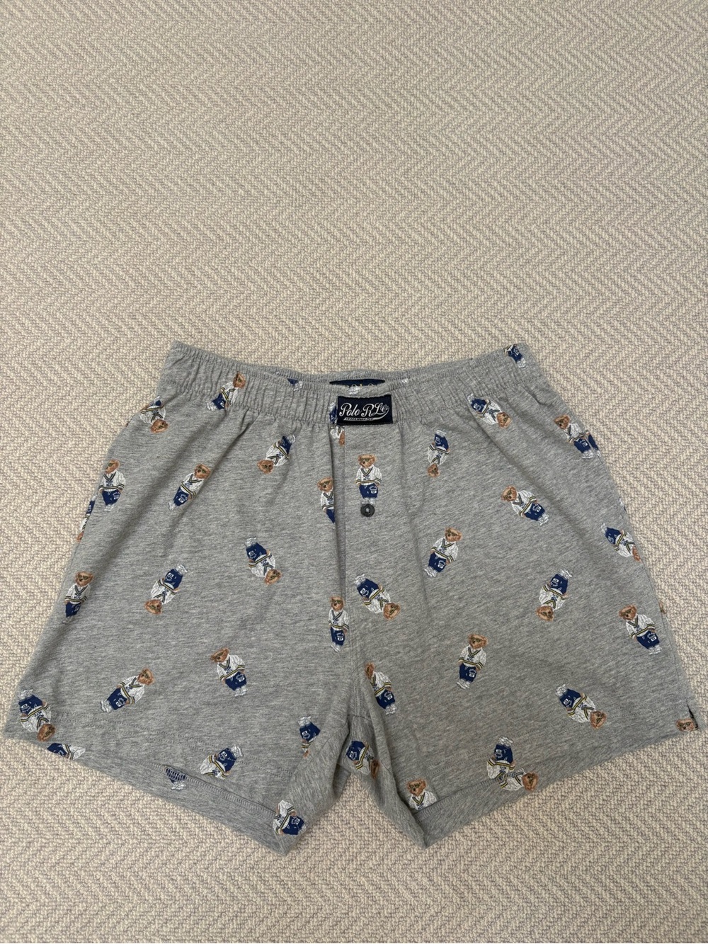 Polo by Ralph Lauren Grey Boxer Shorts with Polo Bears Jersey Knit